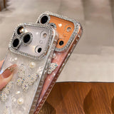 Luxury Diamond Butterfly Transparent Plating Soft Silicone Case For iPhone