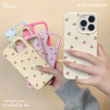 Cute Cartoon Cherry Graphic Silicone Soft Case For iPhone