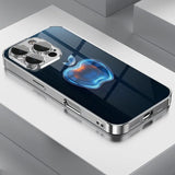 Crystal Light Shadow For Apple Pattern Tempered Glass Case For iPhone