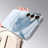 Elegant Abalone Leaf Pattern Glass Protective Cover For Samsung