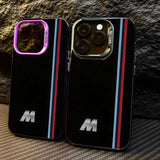 Striped letter M pattern phone case for iPhone
