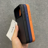 Luxury Orange Matte Transparent Phone Case For iPhone