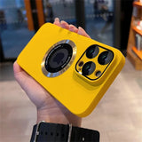Luxury Frosted Solid Color Magnetic Camera Protection Case For iPhone