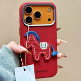 Cute Cartoon Embroidery Horse Case For iPhone