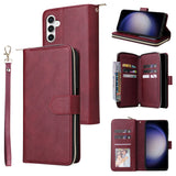 Zipper Leather Wallet Cards Bag Case For Samsung Galaxy