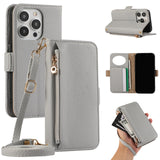 Crossbody Zipper Wallet with Card Holder Case for IPhone