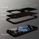 Cool Black Cat Mysterious Eyes Tempered Glass Case For iPhone