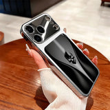 Black Background Skeleton Pattern Tempered Glass Phone Case For iPhone