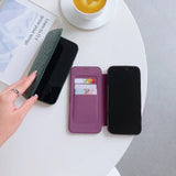 Magnetic Card Holder Wallet Leather Case for iPhone