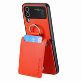 Magnetic Ring Holder Leather Wallet Cards Solt Case for Samsung Galaxy Z Flip