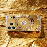 Golden Diamond Plate Pattern Gold Metallic Paint Glass Case For iPhone