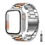 Stainless Steel Band + Protective Case For Apple Watch