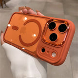 Transparent for Magnetic Acrylic Camera Control Buttons Armor Case For iPhone