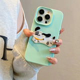 Korean Cute 3D Cartoon Embroidery Dog Phone Case For iPhone