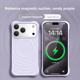 High Quality Magnetic Solid Color Liquid Silicone Wave Pattern Case For IPhone