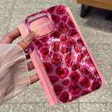 Perforated Vortex Shell IND Pink Leopard Print Phone Case For iPhone