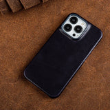 Oil Wax Luxury Genuine Leather Case For iphone