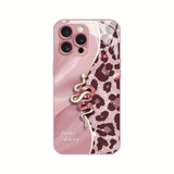 Spliced Leopard Print Golden Snake Metallic Paint Glass Phone Case For iPhone