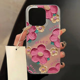 Translucent Slim Silky Skin Matte Flowers Phone Case For iPhone
