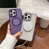 Luxury Spiricle Magnetic Camera Protection Matte Case for iPhone
