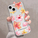 Pink Trumpet Flower Transparent Shockproof Soft TPU Phone Case For IPhone