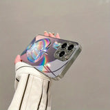 Colorful Butterfly For Apple Pattern Electroplated Tempered Glass Case For iPhone