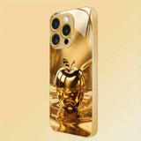 Luxury Crystal For Apple Pattern Metallic Paint Glass Case For iPhone