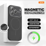 Big Window Magnetic Liquid Silicone Case for iPhone