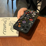 Embossed Floral Pattern Painted Case For iPhone