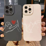 Cat Dog High Five Silicone Case For iPhone