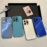 Luxury ice-Tempered Glass Plating Candy Armor Shockproof Case for iPhone