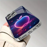 Colorful For Apple Pattern Electroplated Glass TPU Phone Case For iPhone