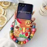 Artistic oil painting beaded phone case For Samsung Z Flip