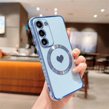 Love Heart Plating Magnetic Case For Samsung Galaxy