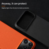 Natural Cowhide Leather Magnetic Case for iPhone