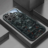 Creative Mechanical Circuit Tempered Glass Phone Case For iPhone