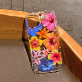 Pink Trumpet Flower Transparent Shockproof Soft TPU Phone Case For IPhone