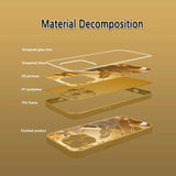 Golden Eagle Pattern Gold Metallic Paint Glass Case For iPhone