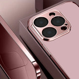Love Heart Pattern Pink Metallic Tempered Glass Case For iPhone
