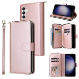 Zipper Leather Wallet Cards Bag Case For Samsung Galaxy