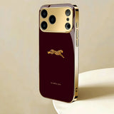 Electroplated Gold Leopard Print Glass Shockproof Phone Case For iPhone