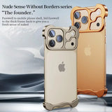Aluminum Alloy Frameless Shockproof Irregular Metal Bumper Case For iPhone