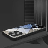 Metallic Texture Line Pattern Tempered Glass Case For iPhone