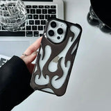 Fashion Matte 3D Hollowed Flame Phone Case For iphone