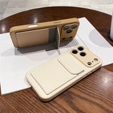 Card slot pocket wallet-style leather phone case For iPhone