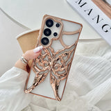 Luxury Plating 3D Hollow Butterfly Phone Case For Samsung