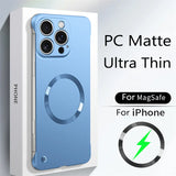 Thin Matte  Frameless Magnetic Wireless Charging Case for iPhone