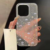 Translucent Slim Silky Skin Matte Flowers Phone Case For iPhone