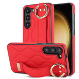 Leather Ring Wrist Strap Case for Samsung Galaxy