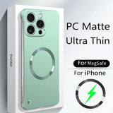 Thin Matte  Frameless Magnetic Wireless Charging Case for iPhone